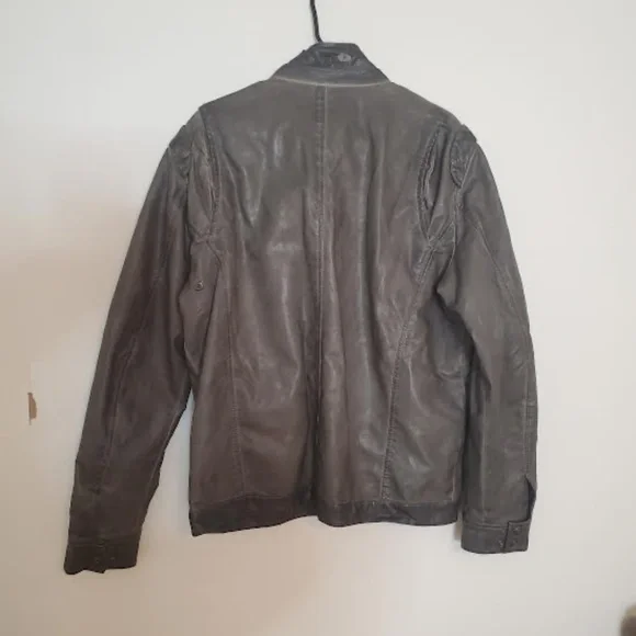 Vintage Mens Decree Faux Leather Distressed Bomber Jacket. Size Large. - Picture 8 of 11